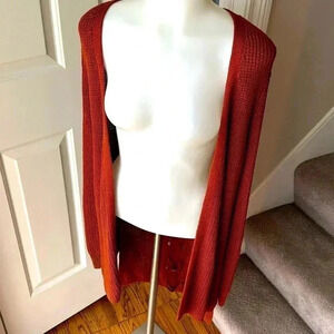 Size M Pinque Jamelya Back Detail burnt orange cardigan